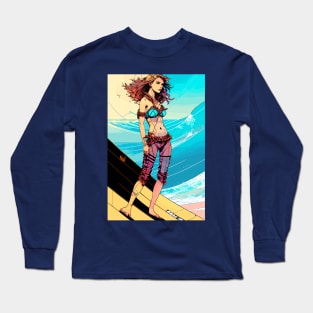 surf vibes, surfer girl, beach party, v3 Long Sleeve T-Shirt